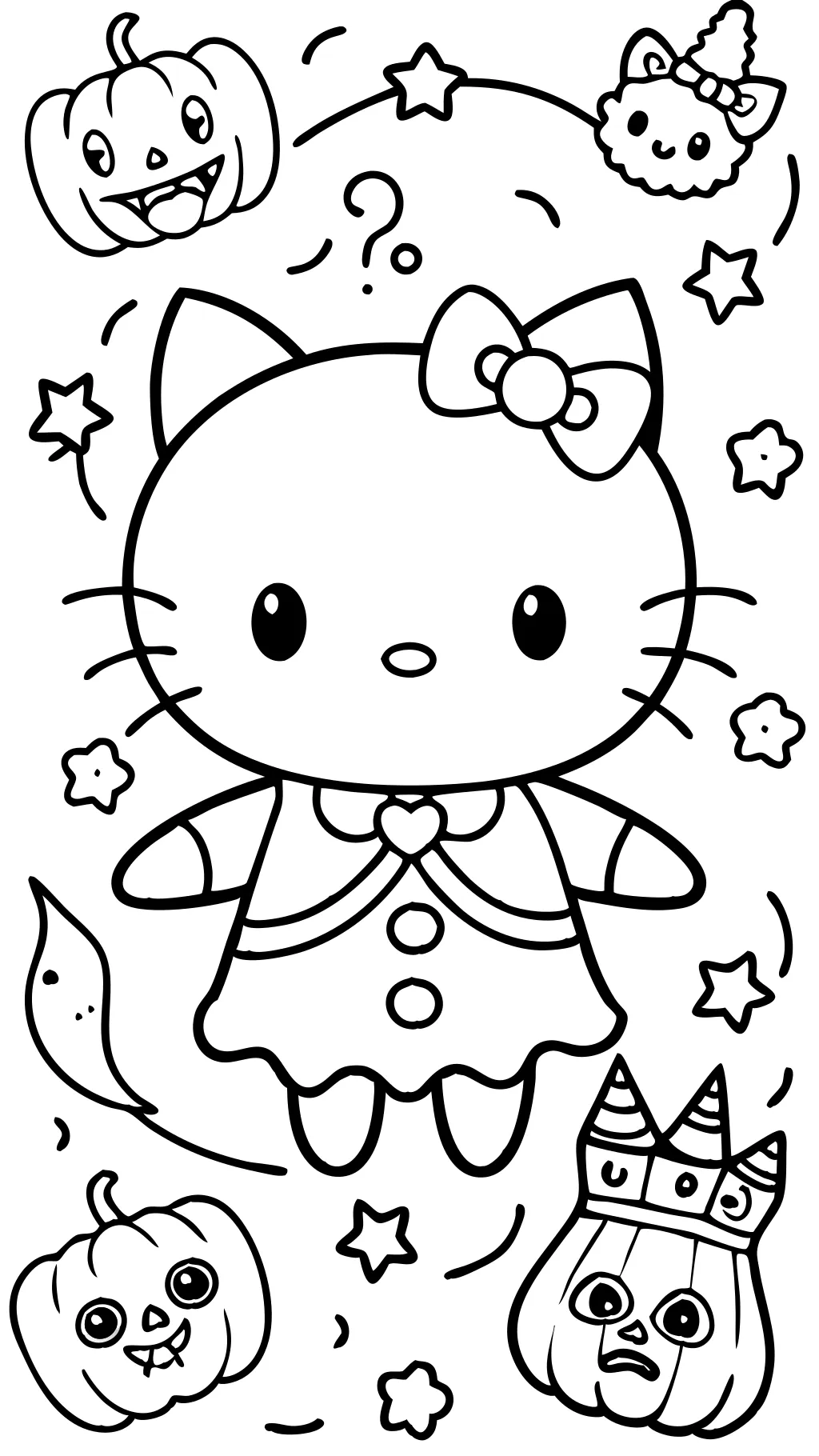 free printable hello kitty halloween coloring pages